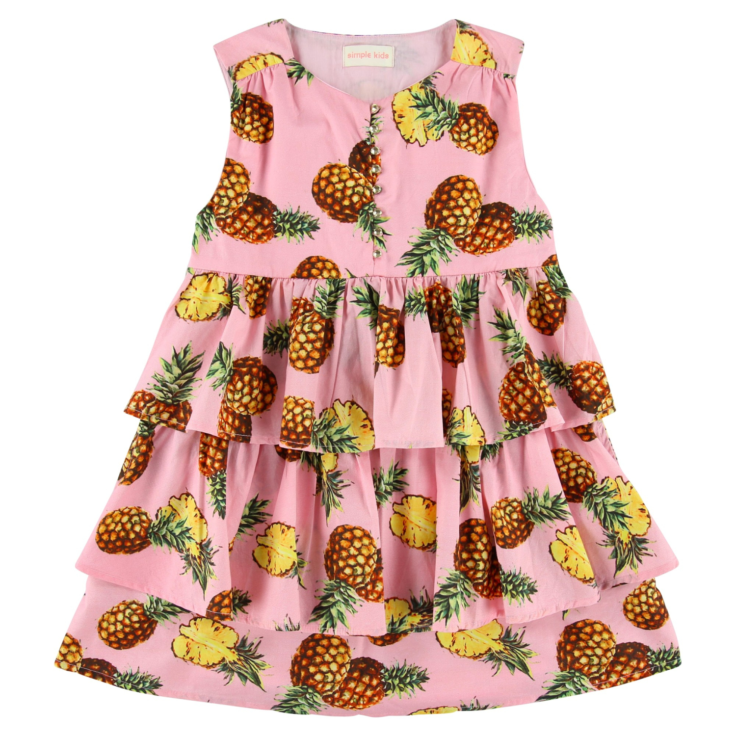 Pebish heuvel Actuator jurk cote pineapple rose van simple kids