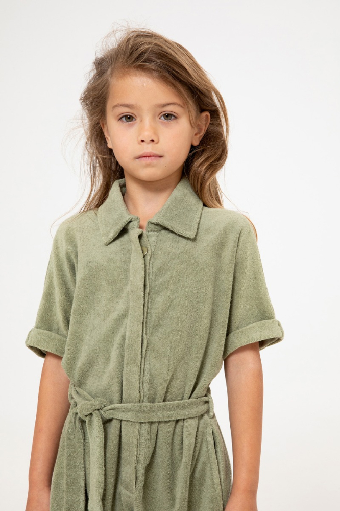 Verwisselbaar Relatief Goodwill jumpsuit states towel junior olive van simple kids